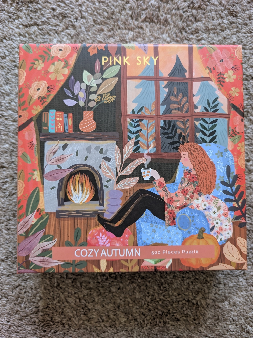 Pink Sky Cozy Autumn 500-Piece Puzzle